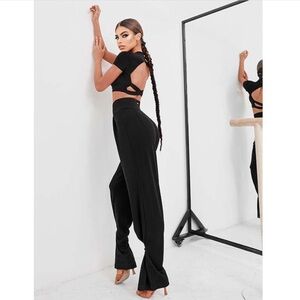 High Waisted Two Ways to Wear Latin Dance Wear Training Performance Pants